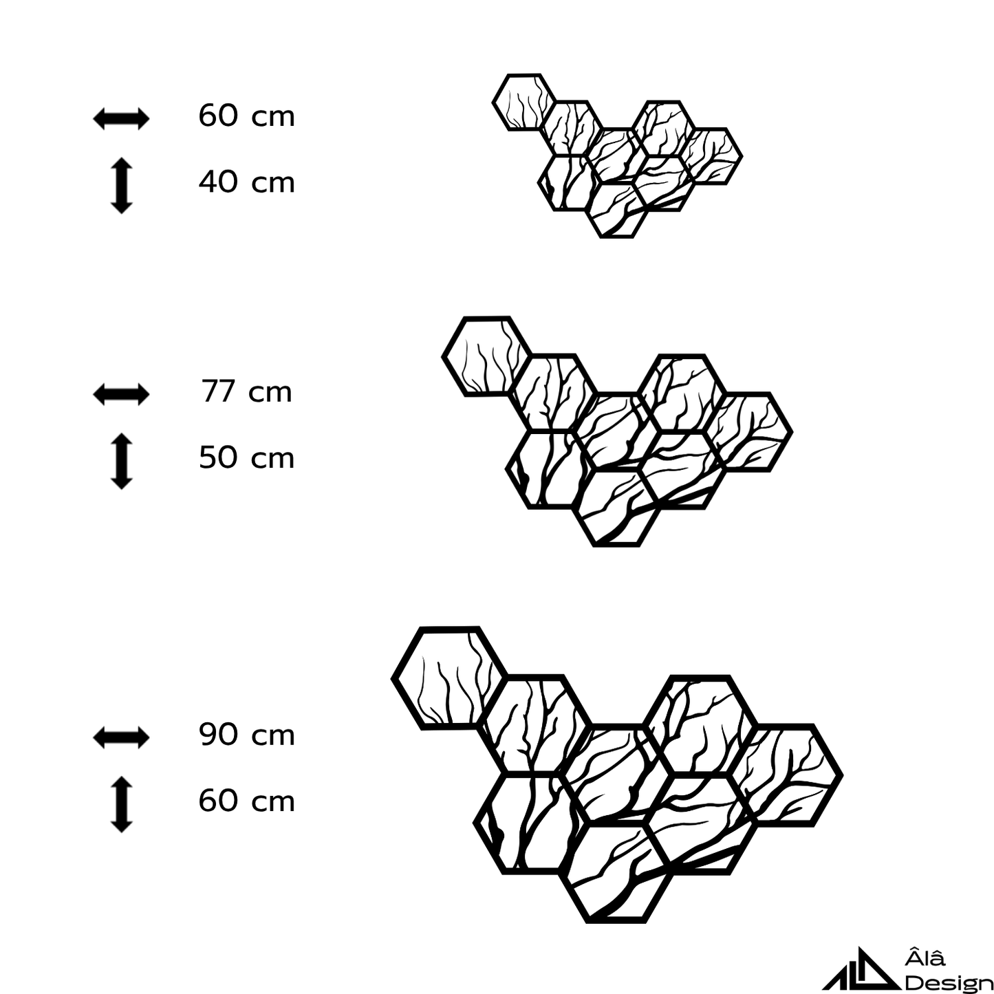 Geometrik Dallar Temalı Ahşap Duvar Tablosu