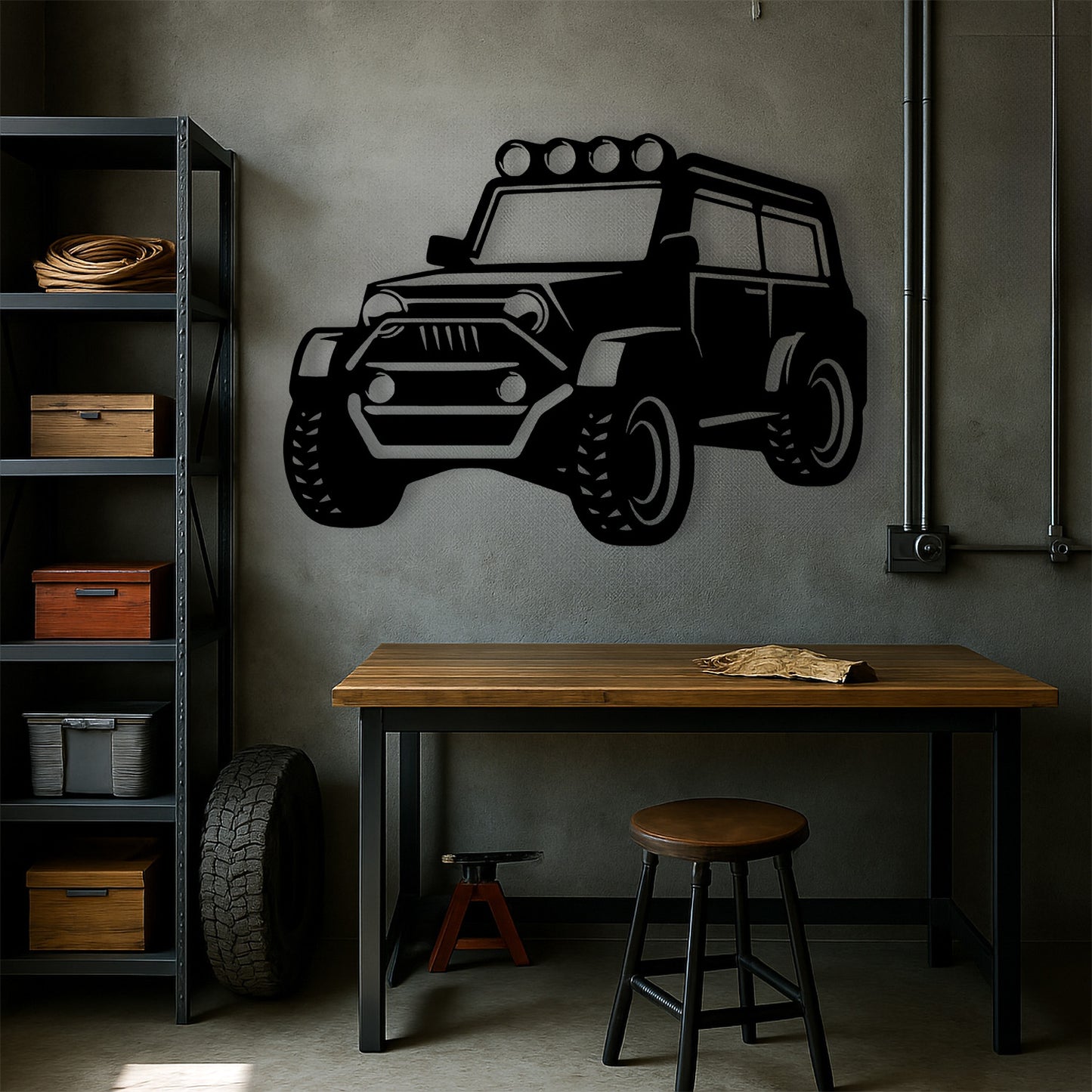 4x4 Efsanesi Temalı Ahşap Duvar Tablosu