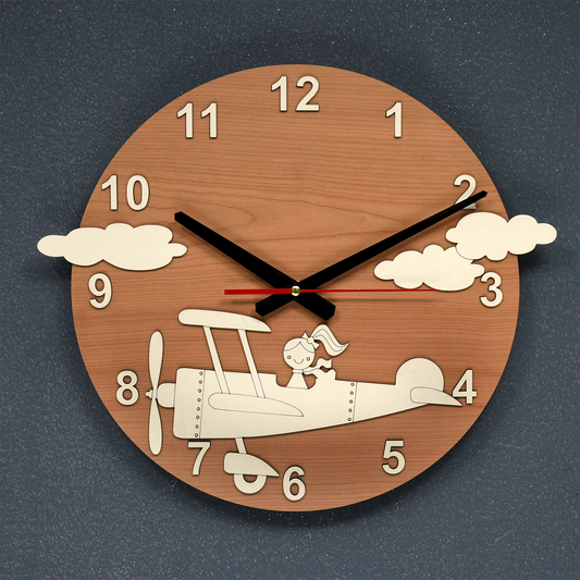 Cloud Pilot Ahşap Duvar Saati