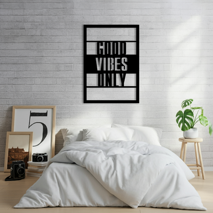 Good Vibes Only Temalı Ahşap Duvar Tablosu