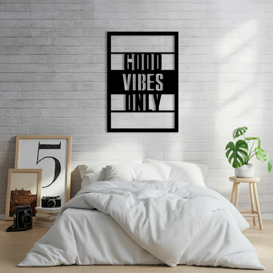 Good Vibes Only Temalı Ahşap Duvar Tablosu