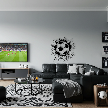 Futbol Topu Temalı Ahşap Duvar Tablosu