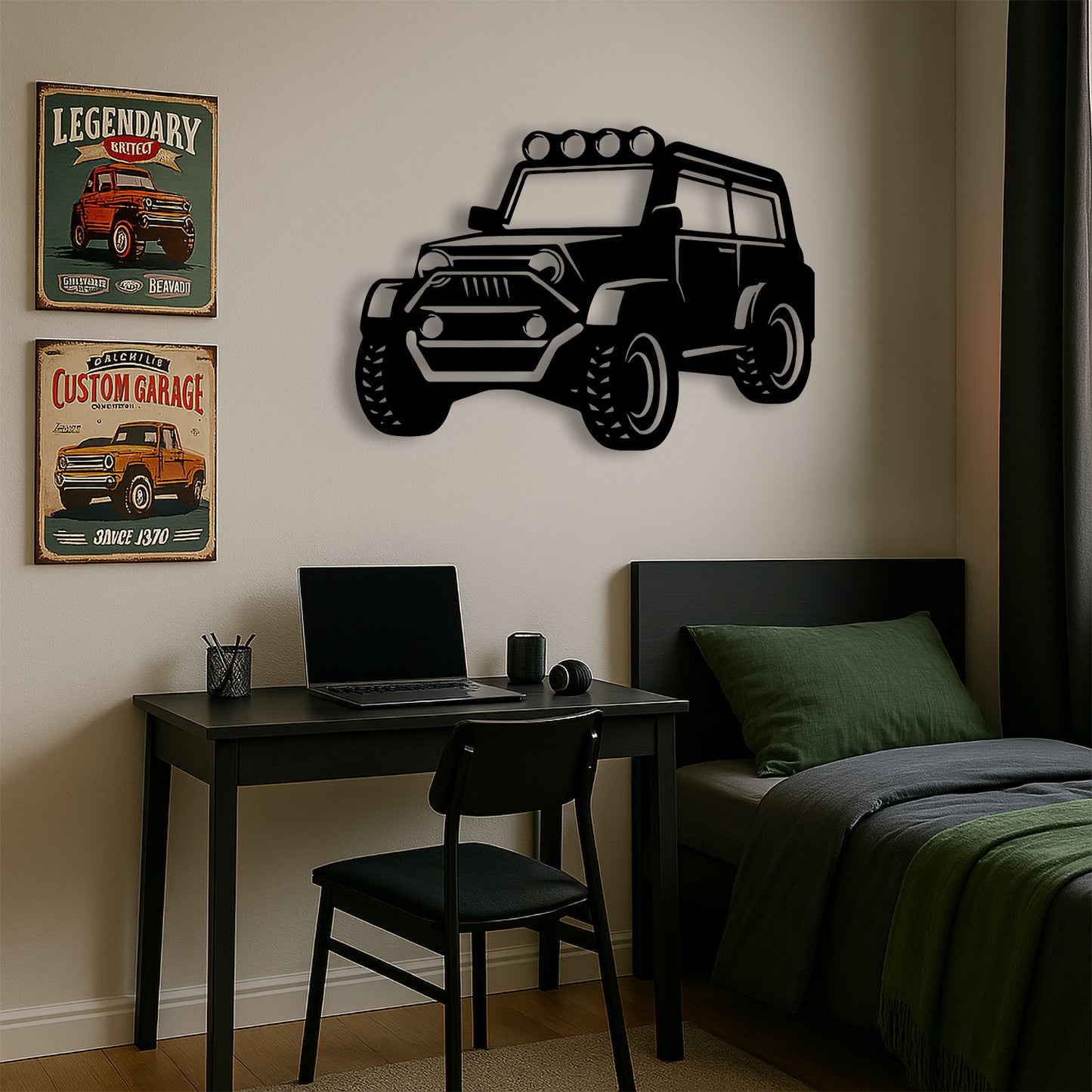 4x4 Efsanesi Temalı Ahşap Duvar Tablosu