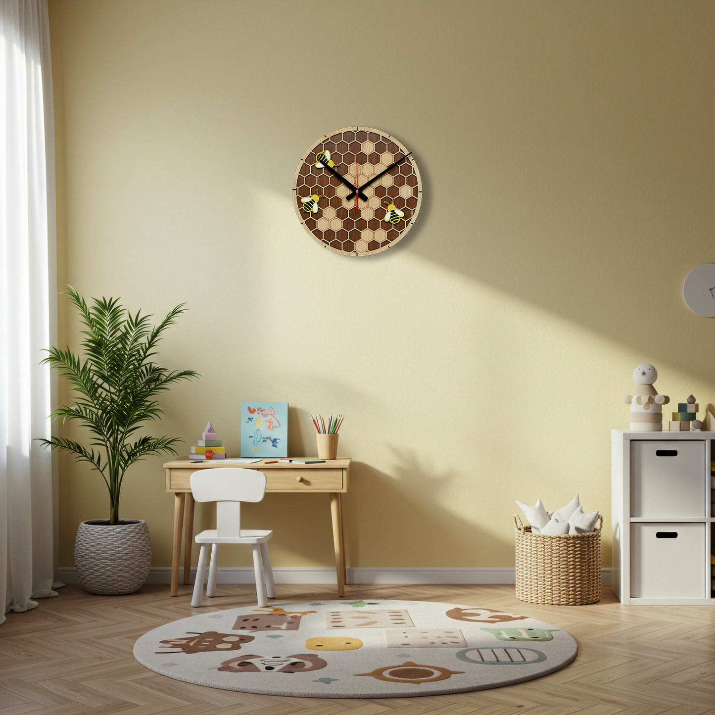 Honey Rhythm Ahşap Duvar Saati