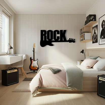 Rock'n Roll Temalı Ahşap Duvar Tablosu