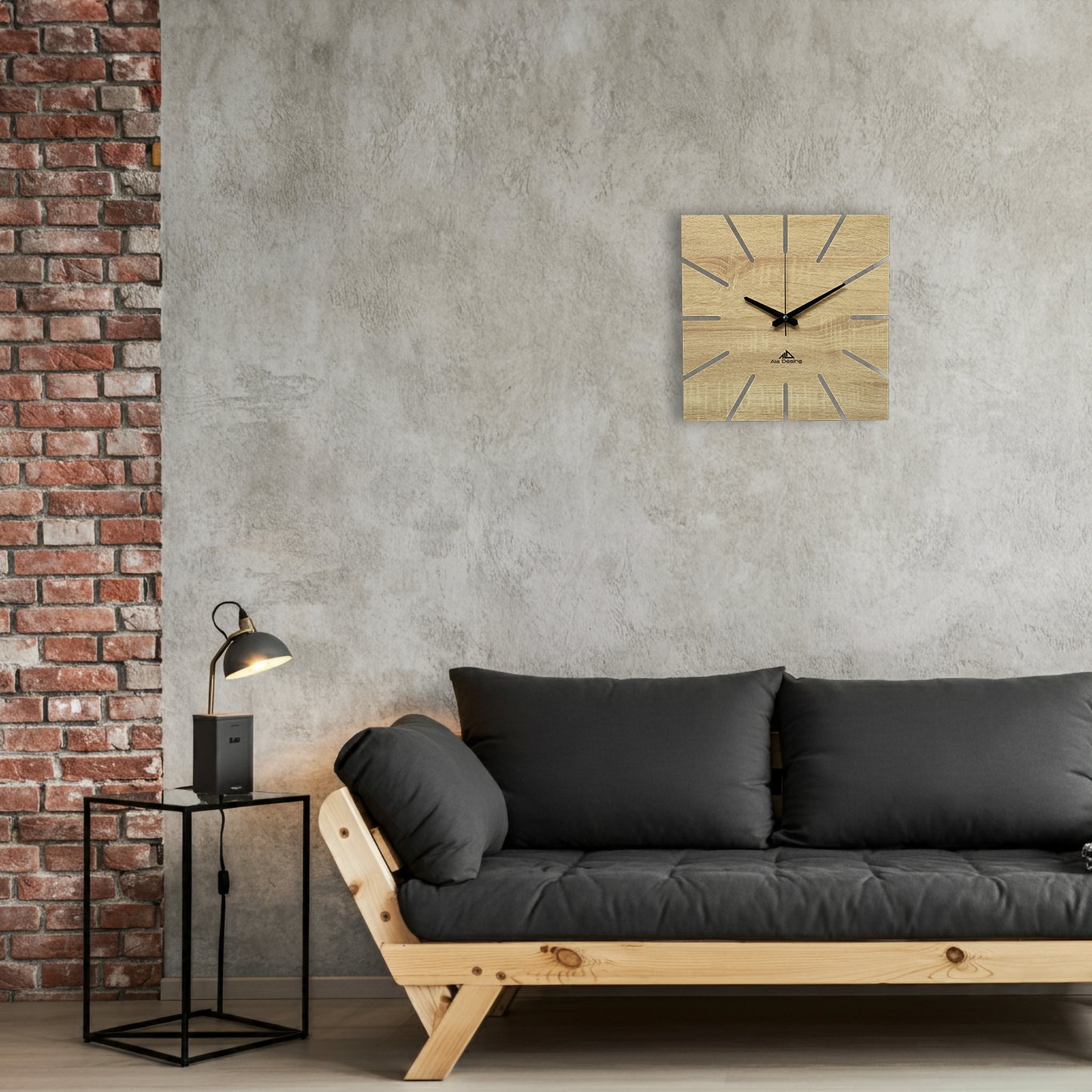 Minimal Line Ahşap Duvar Saati