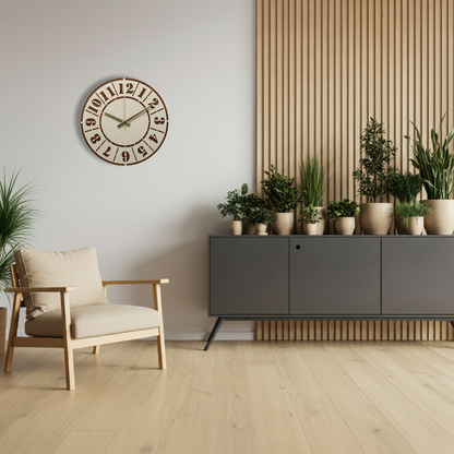 Retro Elegance Ahşap Duvar Saati