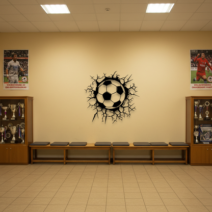Futbol Topu Temalı Ahşap Duvar Tablosu