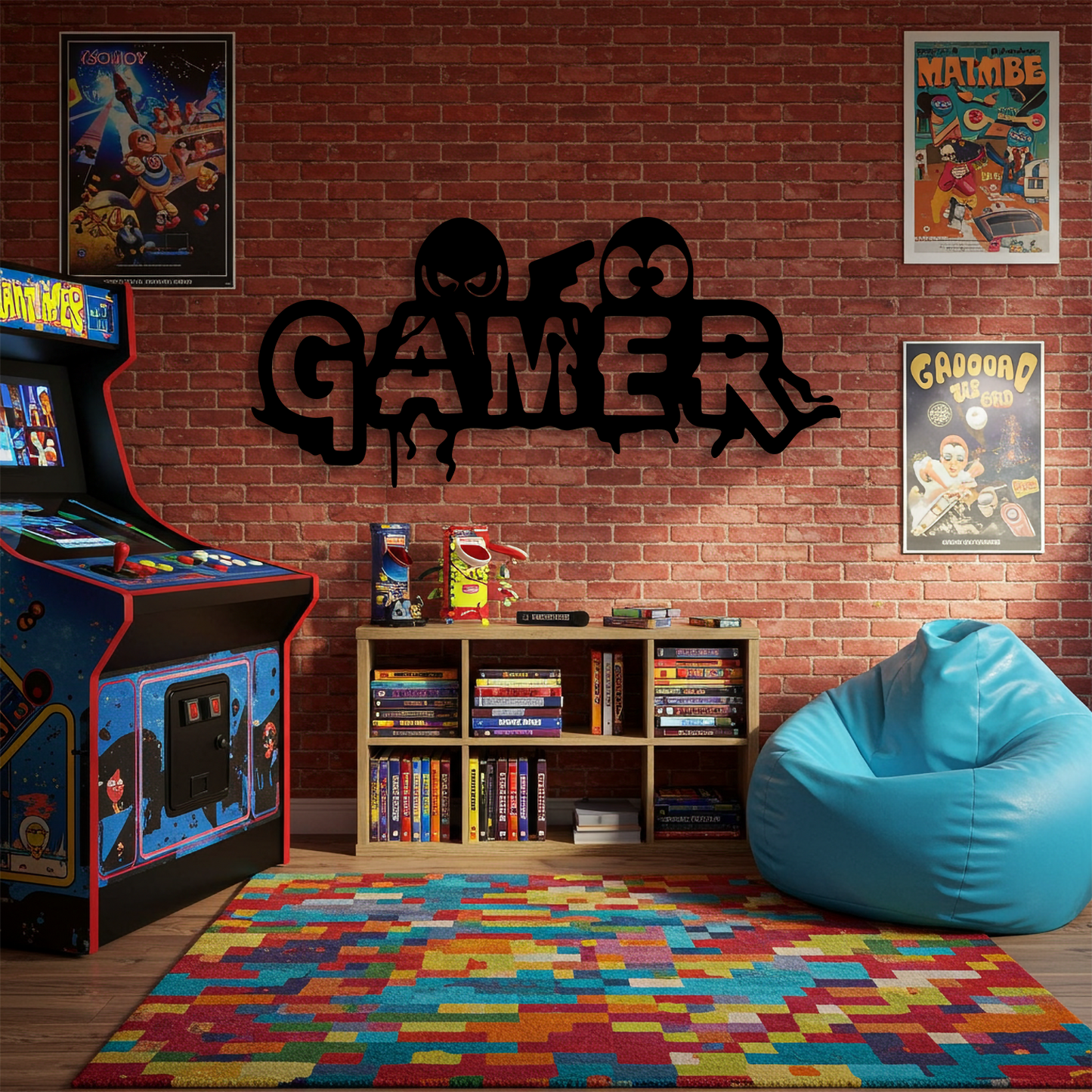 Pixel Savaşları Temalı Ahşap Duvar Tablosu