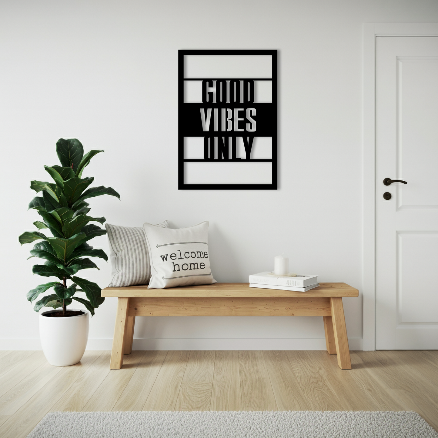 Good Vibes Only Temalı Ahşap Duvar Tablosu