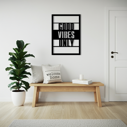 Good Vibes Only Temalı Ahşap Duvar Tablosu