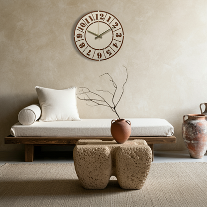 Retro Elegance Ahşap Duvar Saati