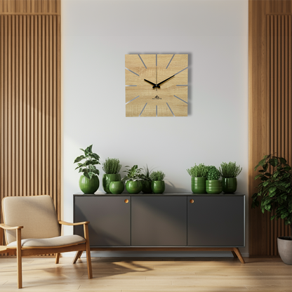 Minimal Line Ahşap Duvar Saati