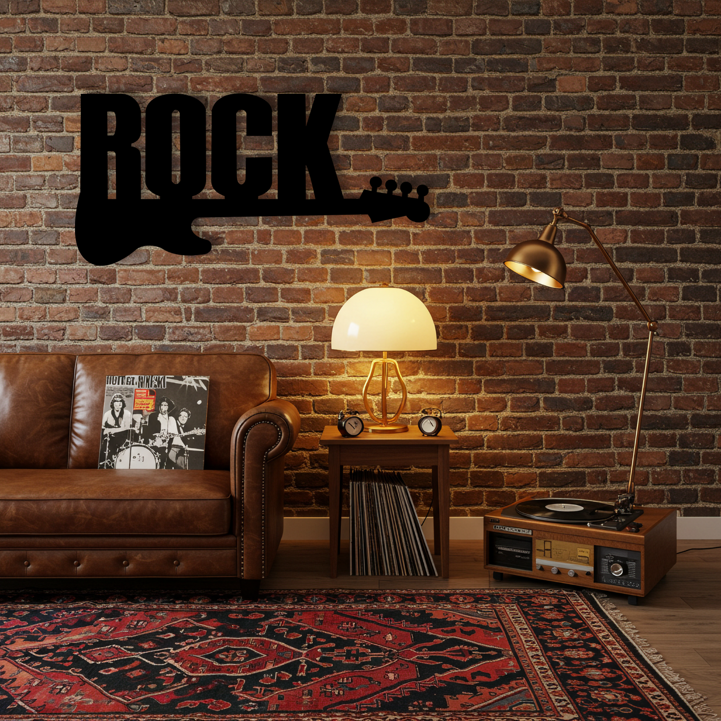Rock'n Roll Temalı Ahşap Duvar Tablosu