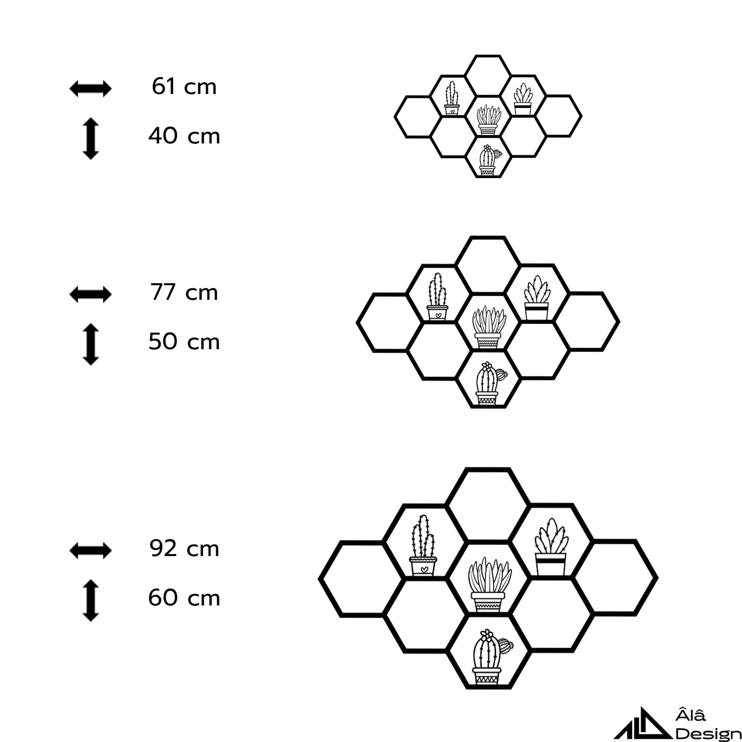 HexaFlow Çiçek Temalı Ahşap Duvar Tablosu