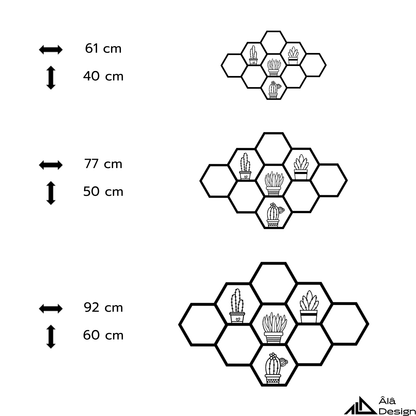 HexaFlow Çiçek Temalı Ahşap Duvar Tablosu
