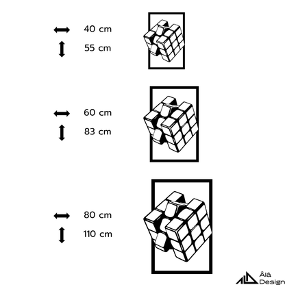 Rubik Küp Temalı Ahşap Duvar Tablosu